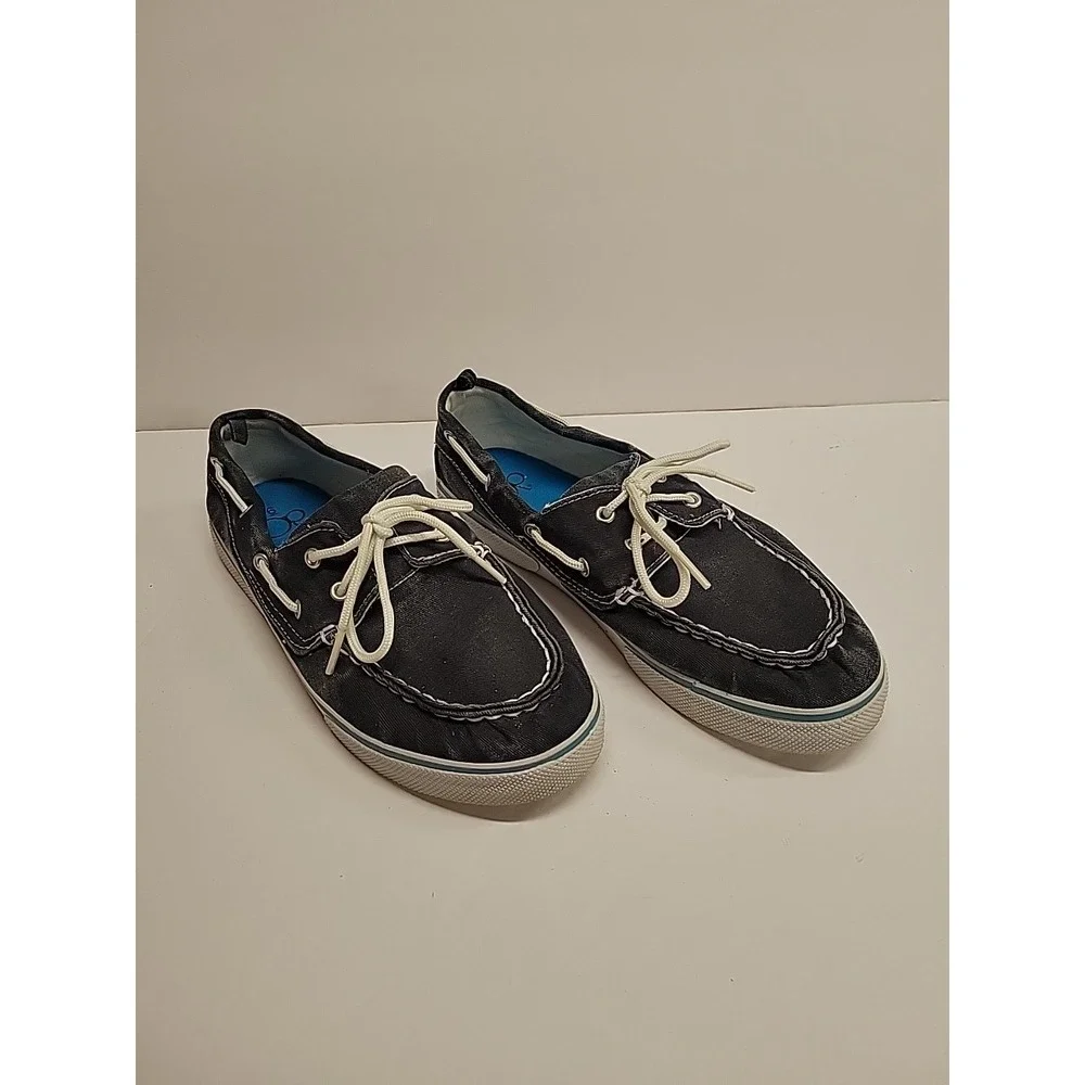 Ocean Pacific Boat Shoes‎ Size 6 Boys Navy Blue Canvas Lace Ups
